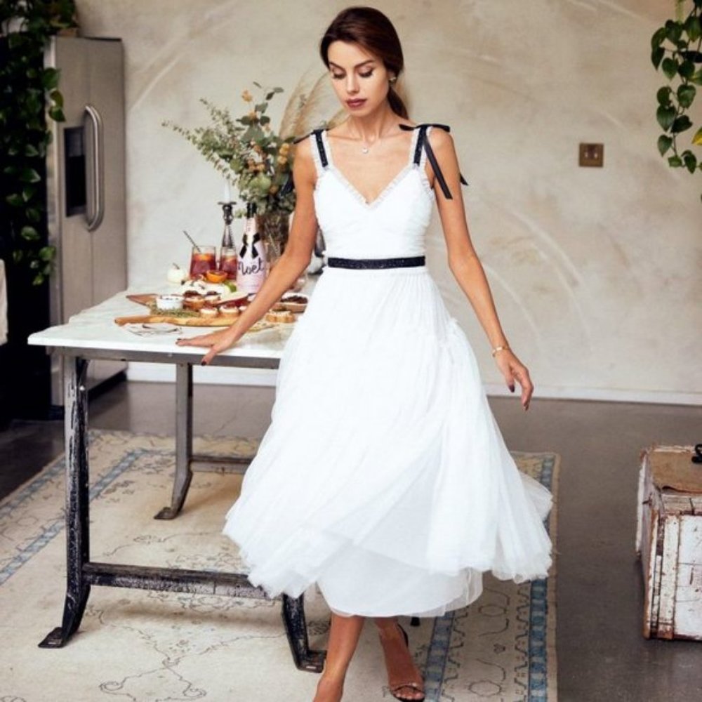 NWT Needle & Thread White Arabesque Dress - fits size US 4